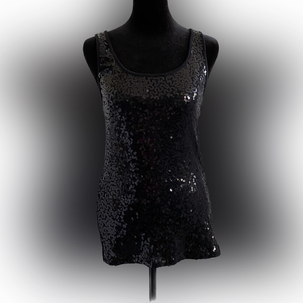 Old Navy Black Sequin Tank - Size Medium - never worn